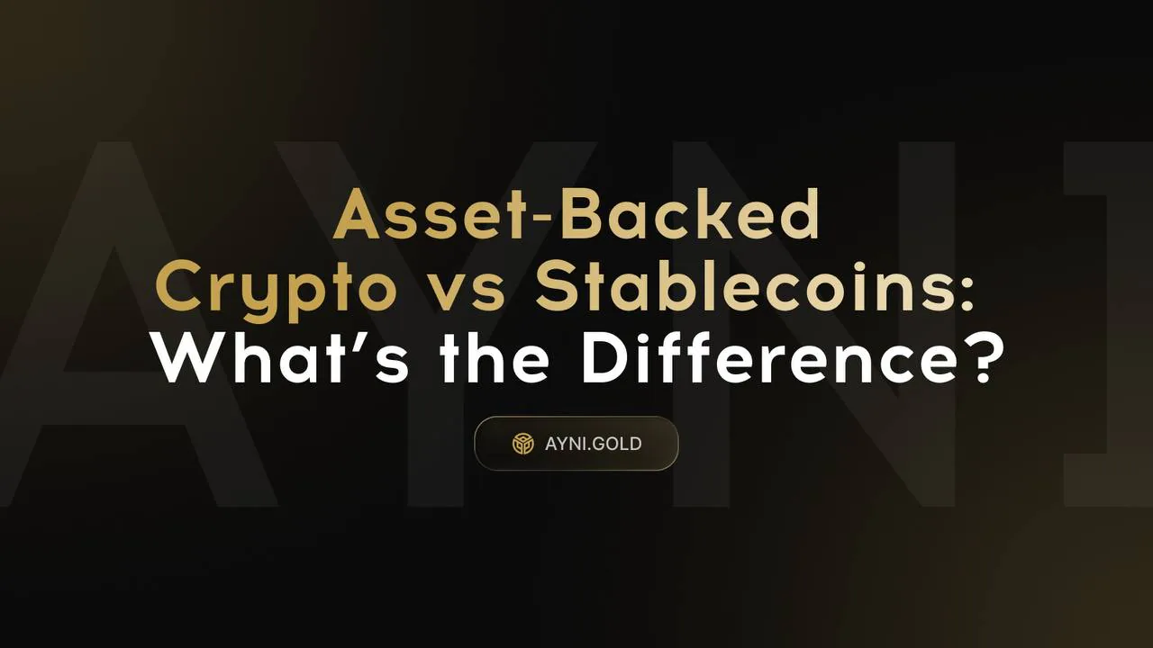 Contraste entre stablecoins ancladas al dólar y activos digitales respaldados por commodities en una blockchain.