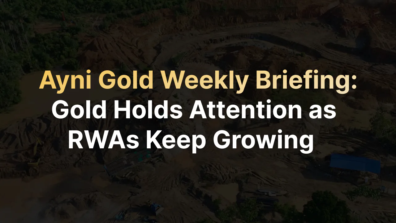 Ayni Gold Weekly Briefing cover visual with gold and market context.