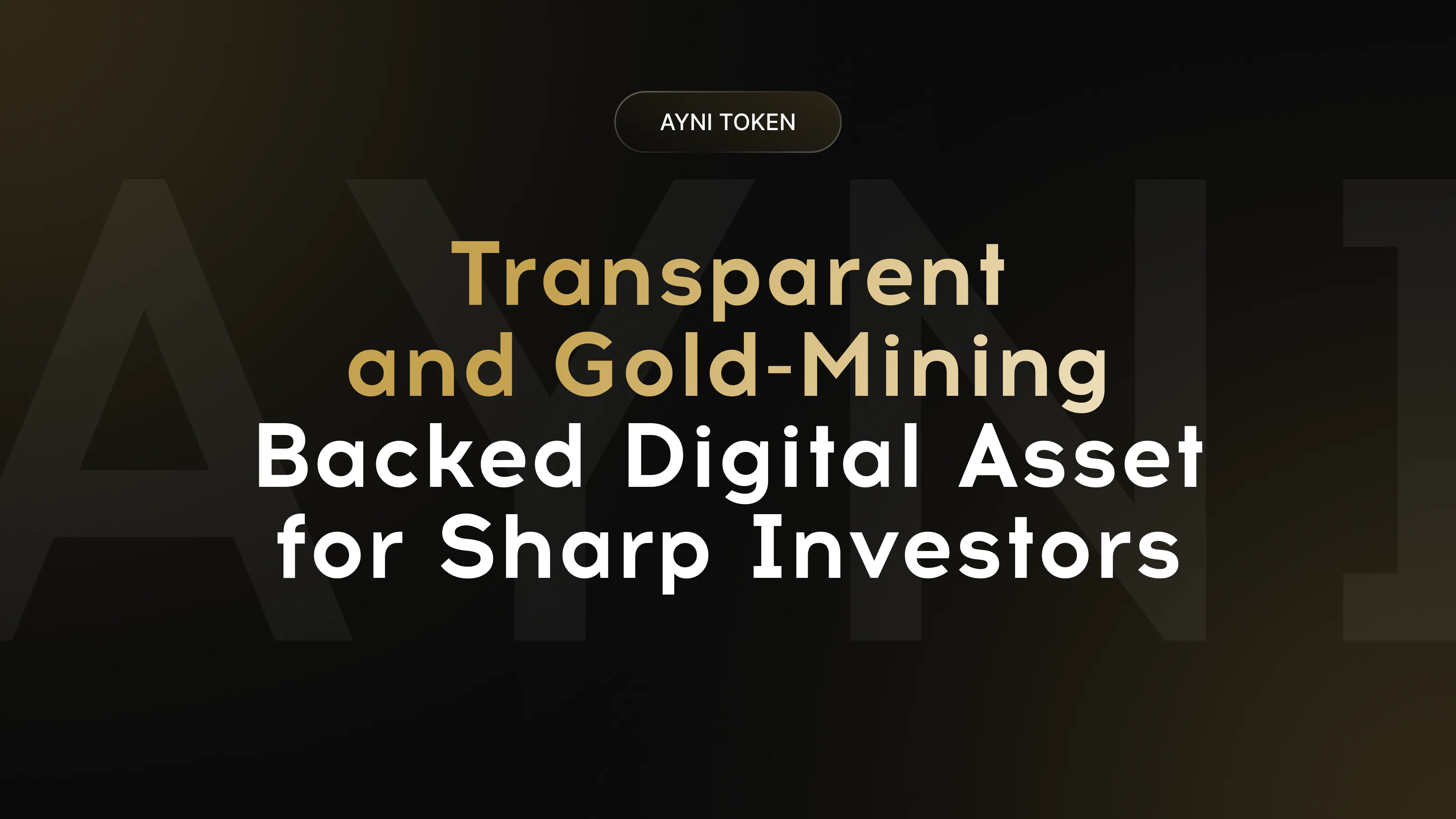 Concepto del token AYNI como activo digital transparente respaldado por minería de oro.