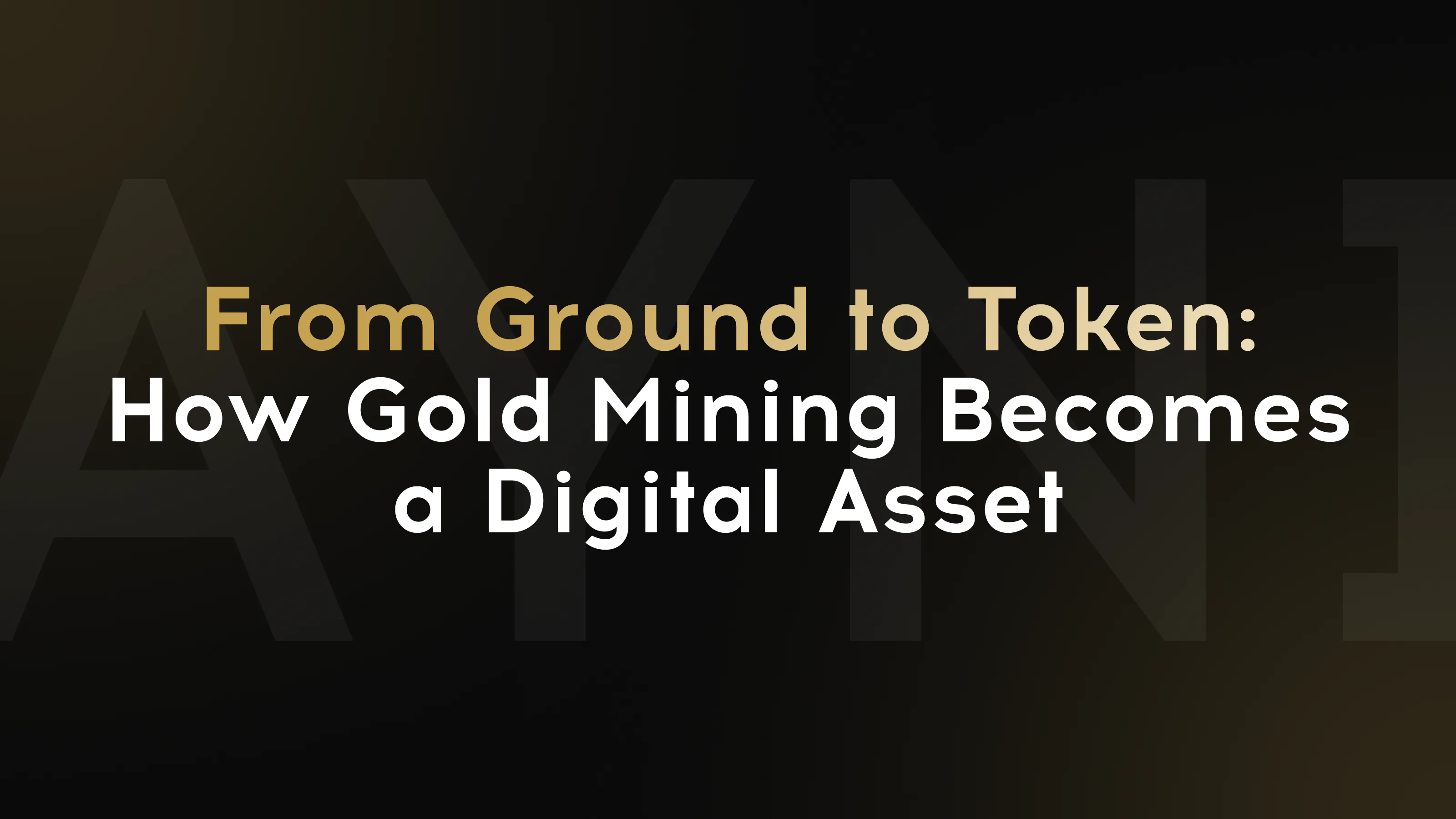 Concepto diagramático de oro saliendo de la mina y convirtiéndose en token blockchain.